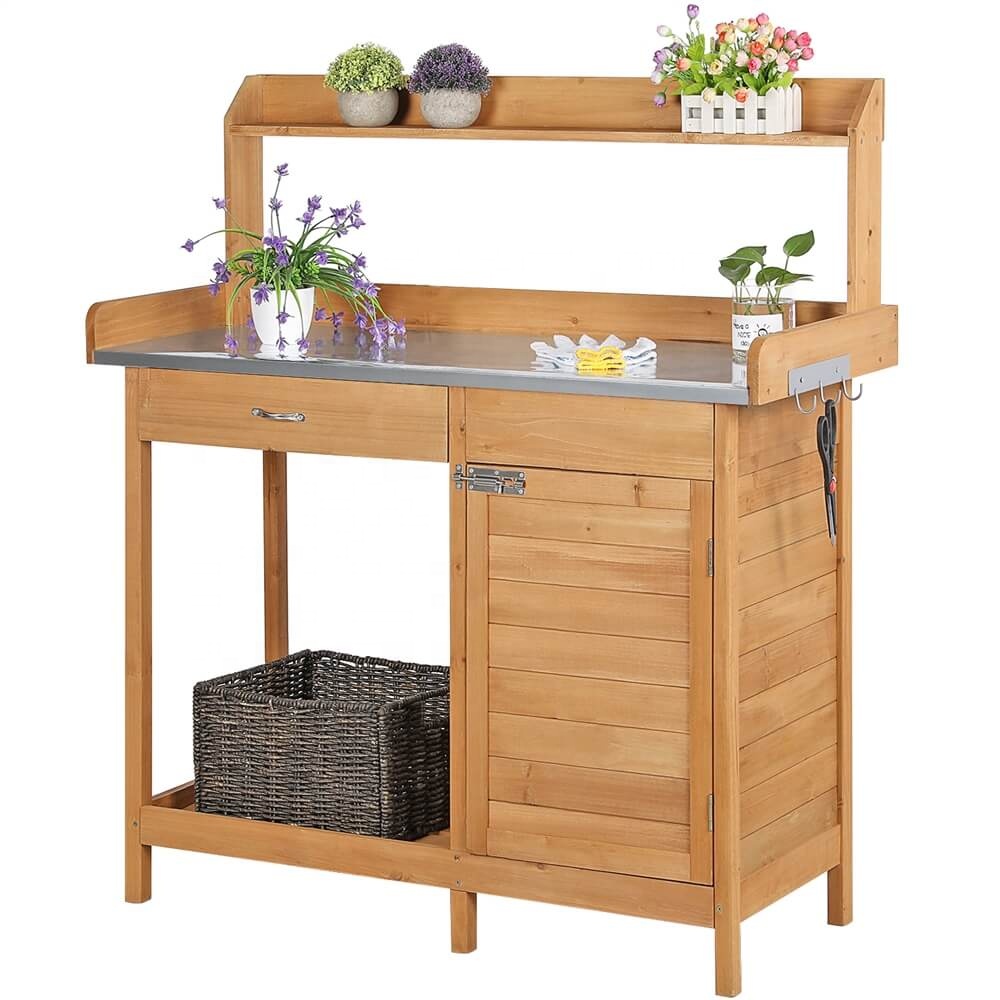 Outdoor Furniture Wood - Outdoor Home Use Solid Wood Potting