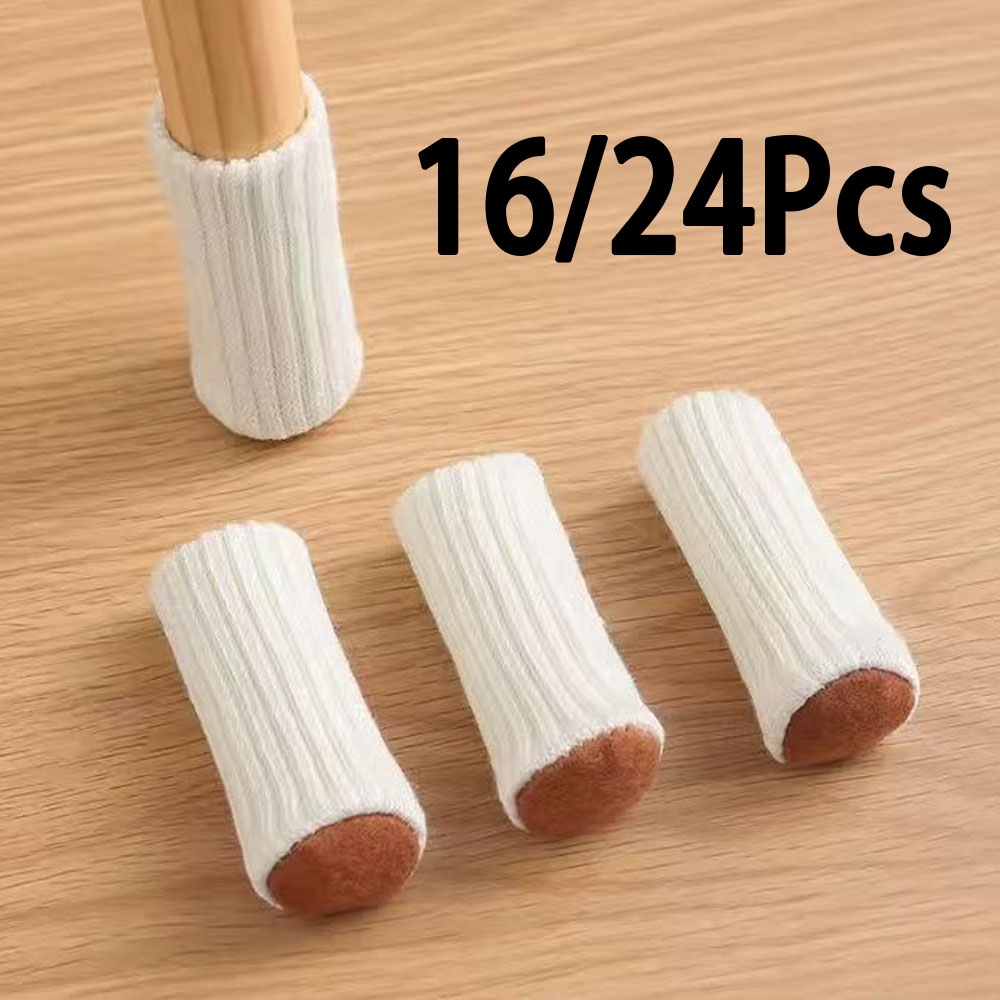 Outdoor Furniture Leg Protectors - 16/24Pcs Chair Legs Socks Knitted Furniture