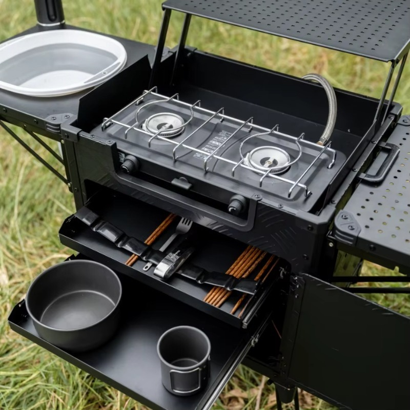 Outdoor Furniture Kitchener - All-In-One Foldable Outdoor Camping Kitchen Station