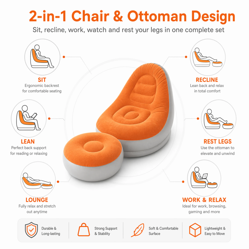 Flocking Inflatable Lazy Sofa  - đánh giá và giá Outdoor Furniture Designer