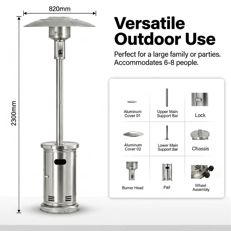 Airo Fast Heating Umbrella Gas - đánh giá và giá Patio Heater Standing