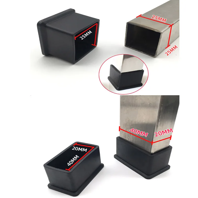 Black Chair Leg Caps Square Re - đánh giá và giá Outdoor Furniture Leg Protectors