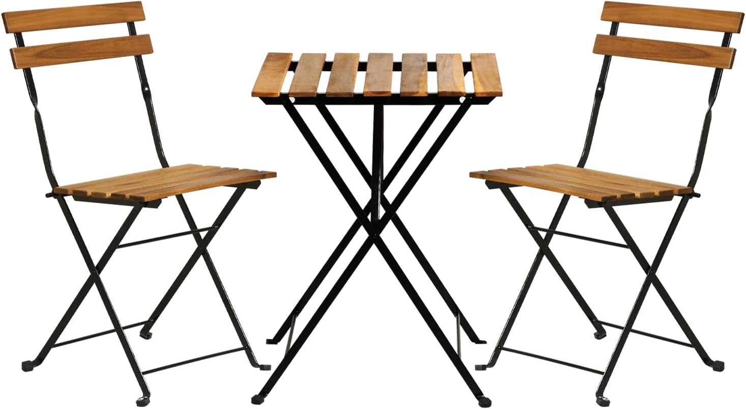 Natural wood 3-piece folding p - đánh giá và giá Outdoor Furniture Wood