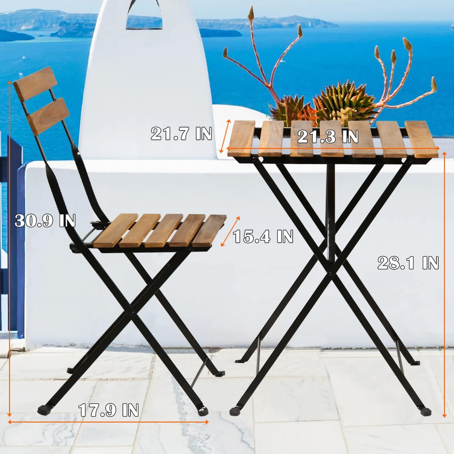 Natural wood 3-piece folding p - đánh giá và giá Outdoor Furniture Wood