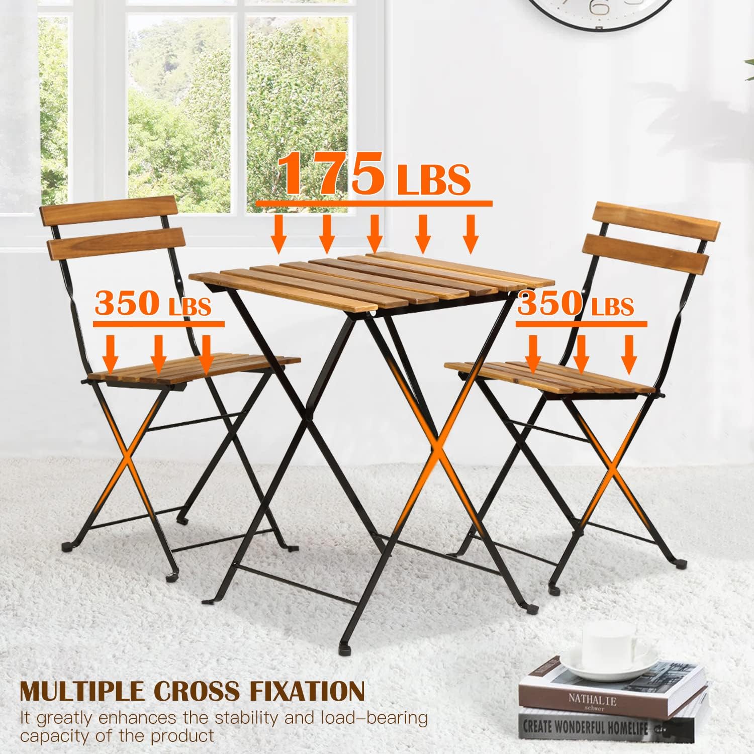 Natural wood 3-piece folding p - đánh giá và giá Outdoor Furniture Wood