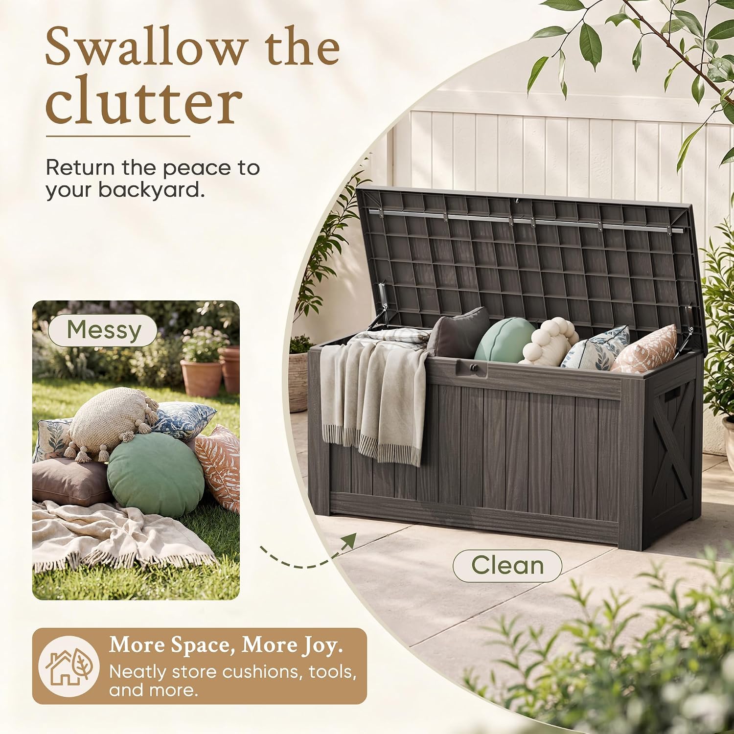 120 Gallon Large Deck Box Outd - đánh giá và giá Outdoor Furniture Wood